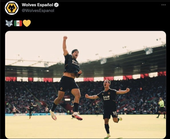 Los Wolves presumieron el gol de Raúl Jiménez
