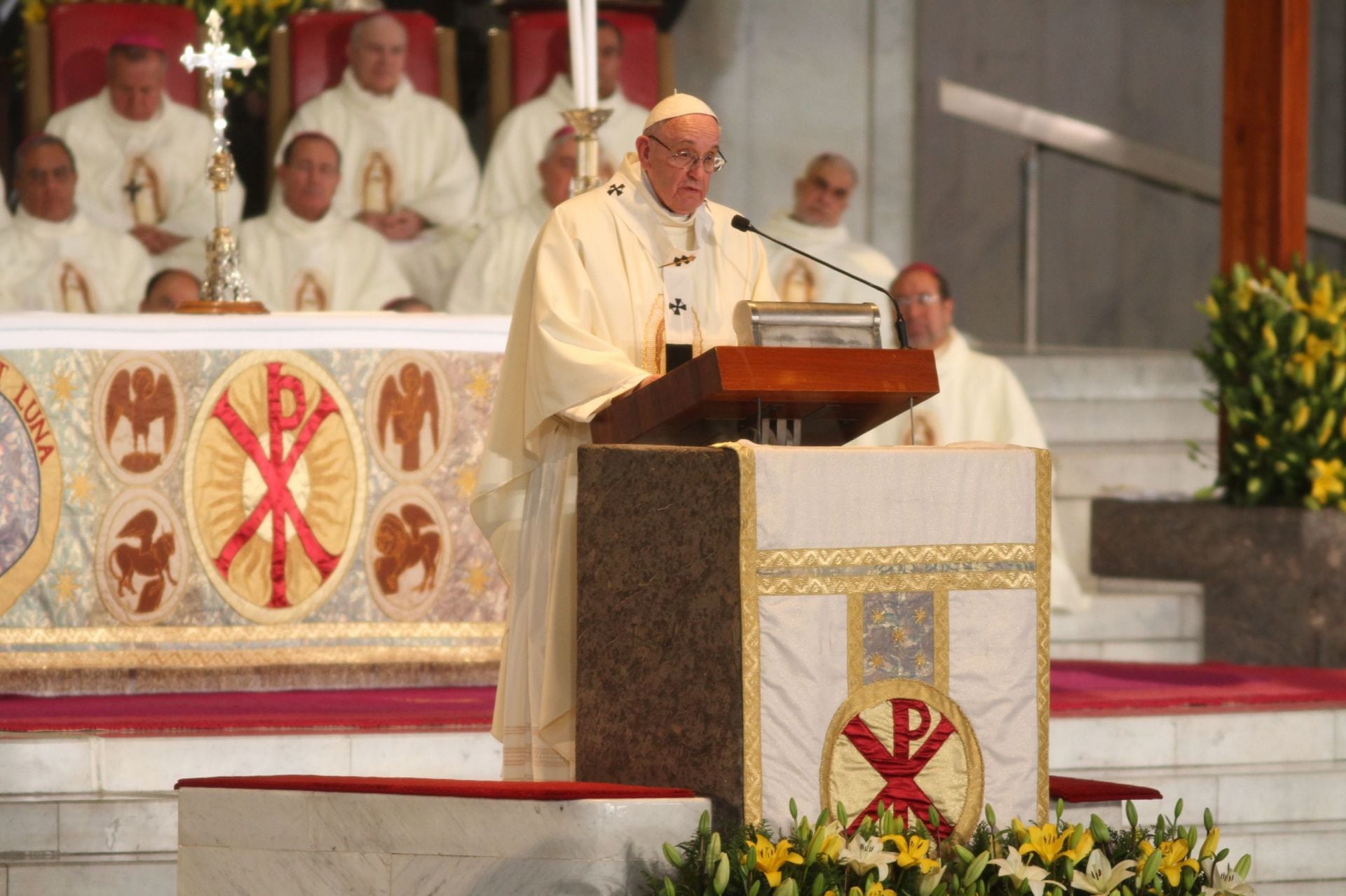Papa Franciso en la Basílica de Guadalupe en 2016