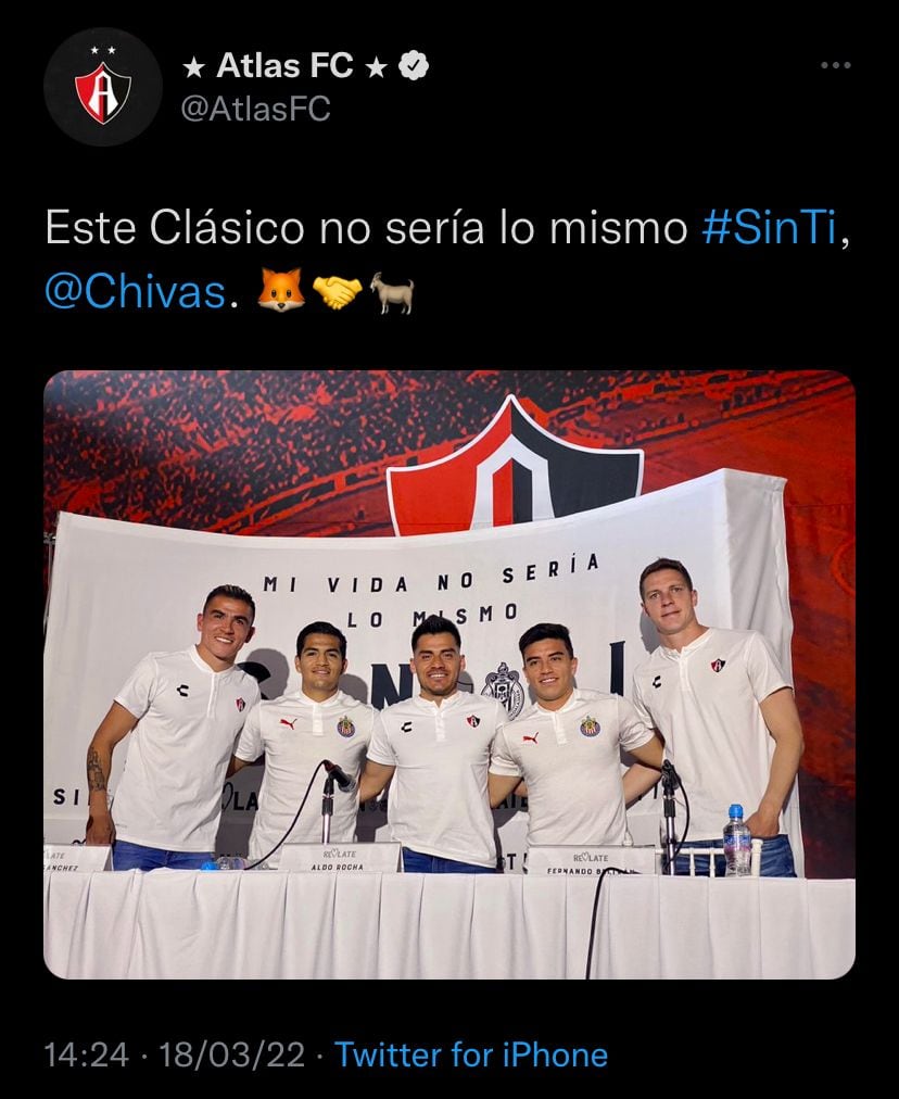 Futbolistas del Atlas FC y del Club Chivas se reunieron en conferencia de prensa para hacer un llamado de paz.