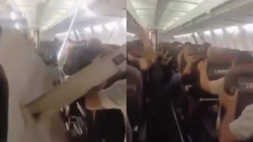 El techo de un Boeing 737 se desploma durante una turbulencia y aterroriza a pasajeros