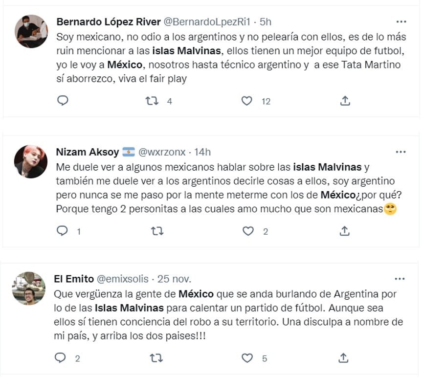 Comentarios en Twitter sobre el México vs Argentina