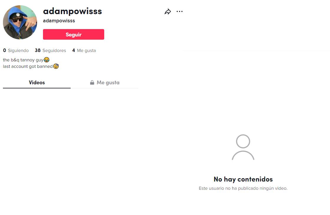 Nueva cuenta de TikTok de Adam Powiss, joven que se fue épicamente de su trabajo