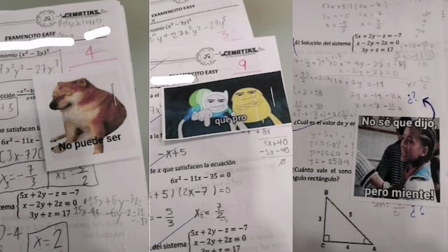 Exámenes calificados con memes