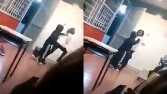 VIDEO: Alumna agrede y amenaza a maestra con tijeras por querer revisarle la mochila, en Guanajuato