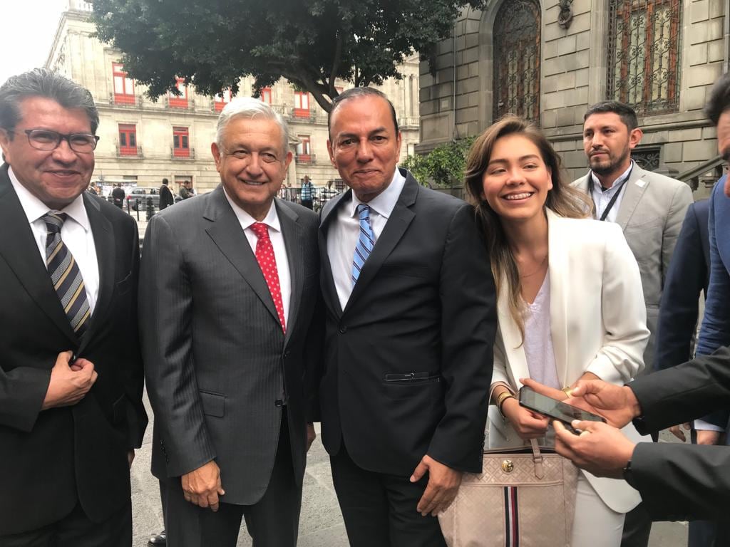José Manuel del Río Virgen con AMLO y Ricardo Monreal