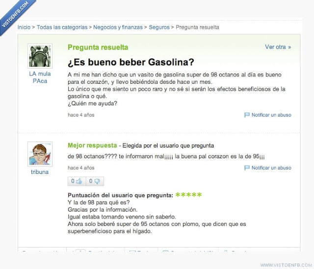 Beber gasolina