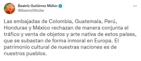 Tuit de Beatriz Gutiérrez Müller
