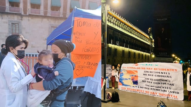 Médicos residentes de Pemex dan consulta gratuita fuera de Palacio Nacional