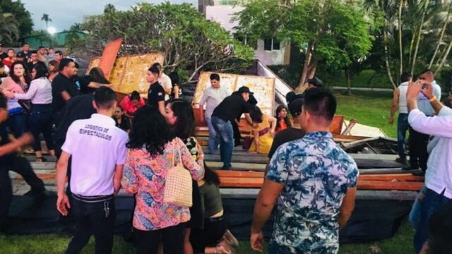 Gradas caídas en el Hotel Hard Rock Café