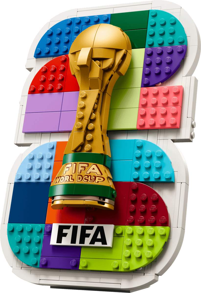 Figura LEGO emblema oficial Mundial 2026