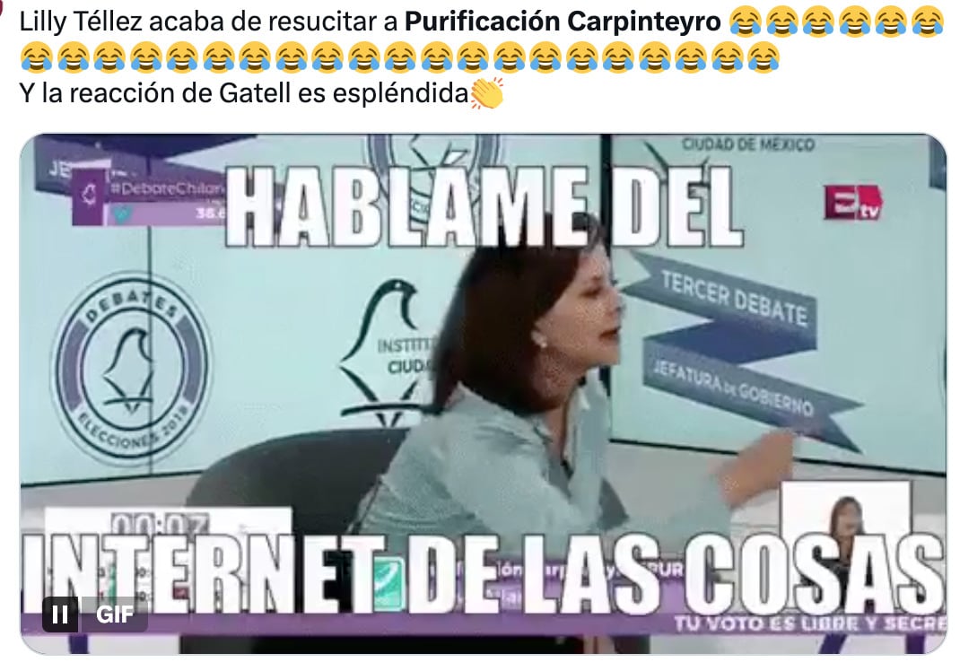 Los memes de Purificación Carpinteyro sobre Internet de las Cosas cuando confrontó a Claudia Sheinbaum