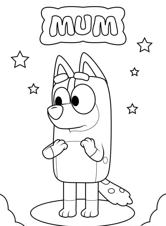 Chilli, mamá de Bluey: 7 dibujos para el Día de la Madre bonitos que puedes colorear para regalar