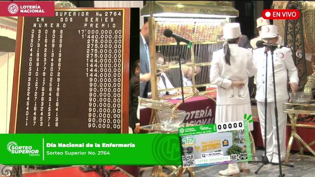 Resultados Sorteo Superior 2764 de Lotería Nacional en vivo: ganadores de hoy 26 de mayo