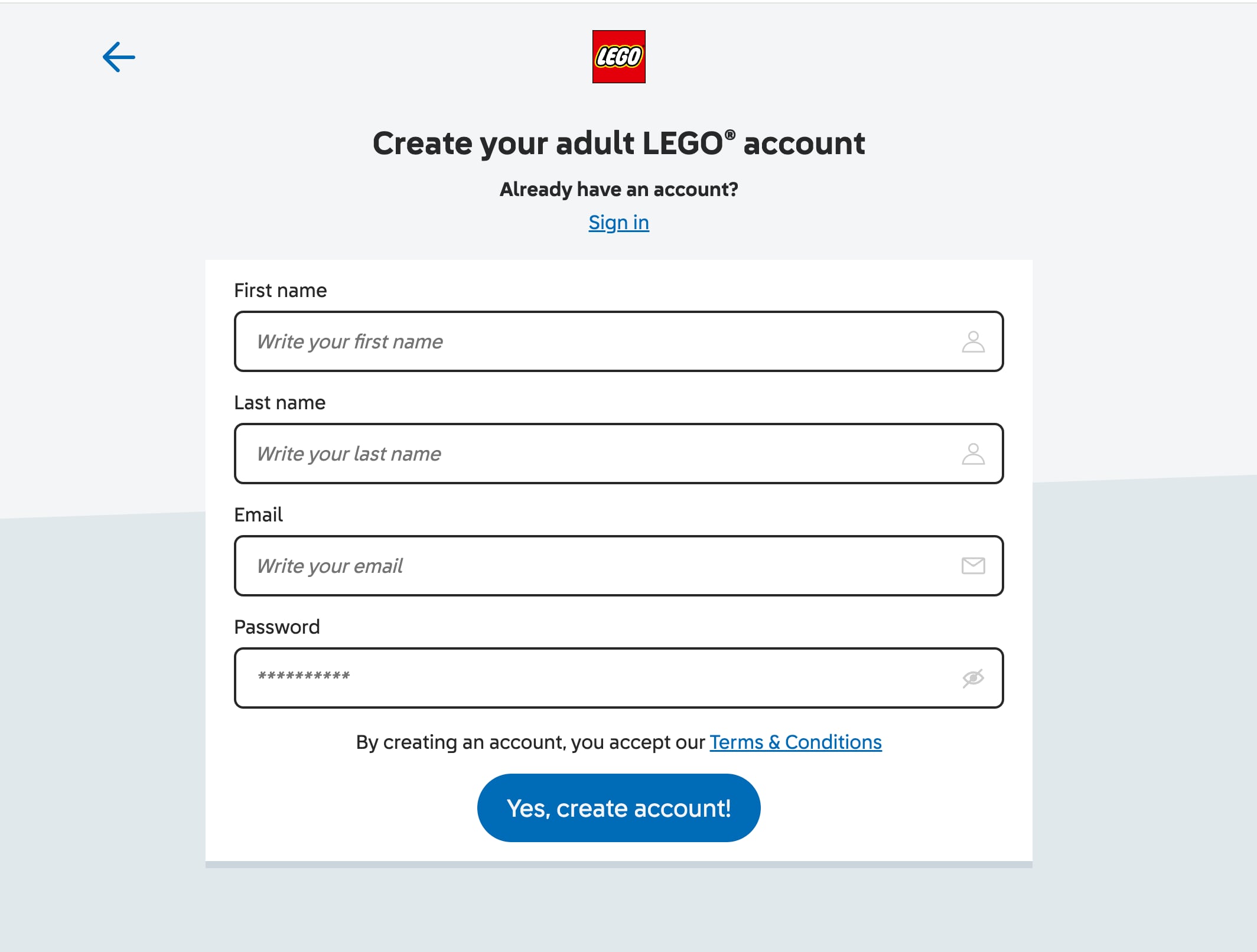 Registro LEGO Insiders