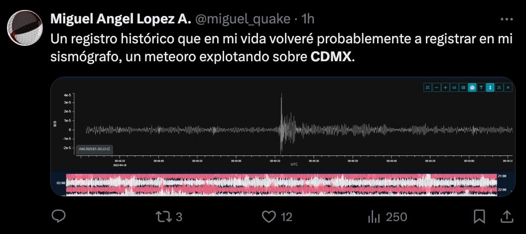 Explosión de meteorito en CDMX el 16 de abril