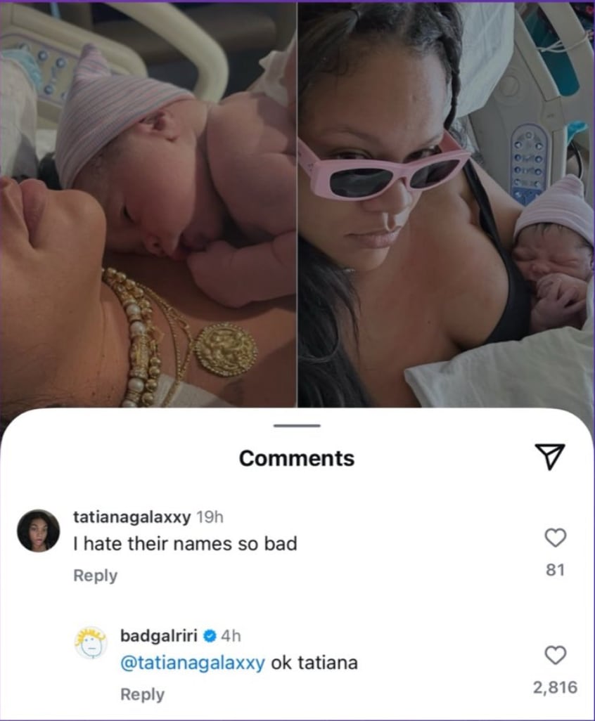 Rihanna responde a hater que criticó los nombres de sus hijos