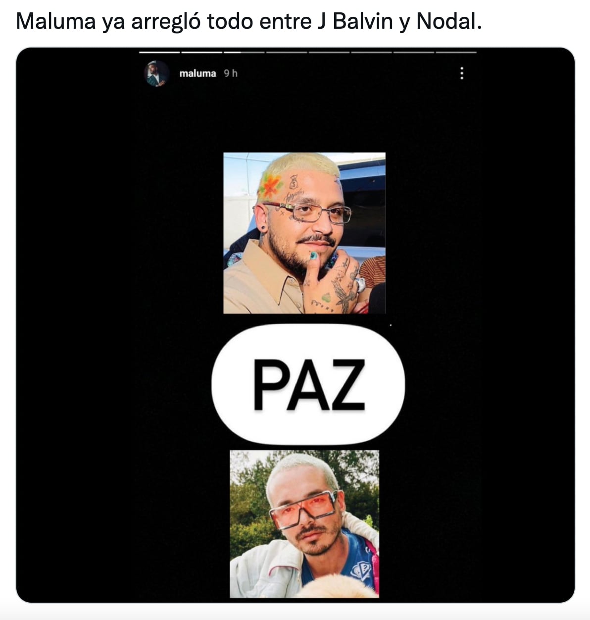 Meme J Balvin y Christian Nodal