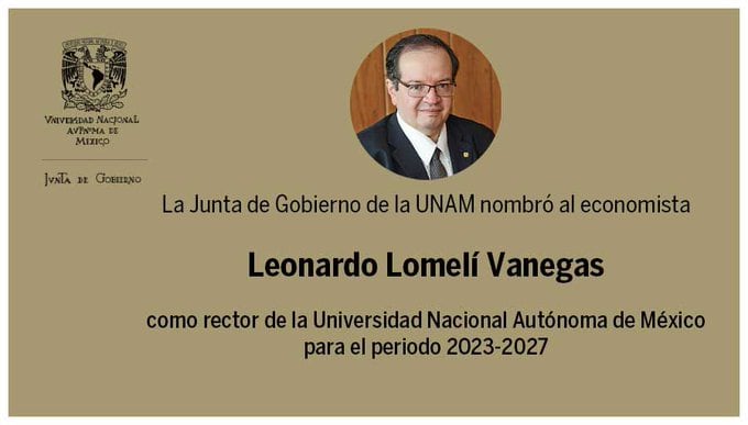 Leonardo Lomelí Vanegas es el nuevo rector de la UNAM