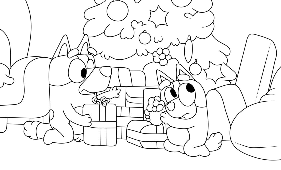 Dibujos de Bluey de Navidad