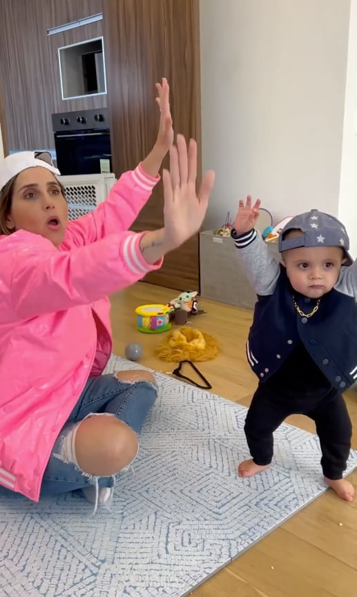 Jimena Longoria con su hijo Mateo.