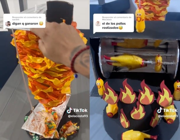 Sombreros locos de trompo al pastor y pollo rostizado