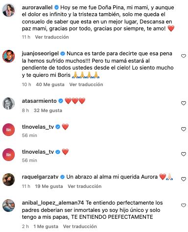 Reaccionan a muerte de la mamá de Aurora Valle