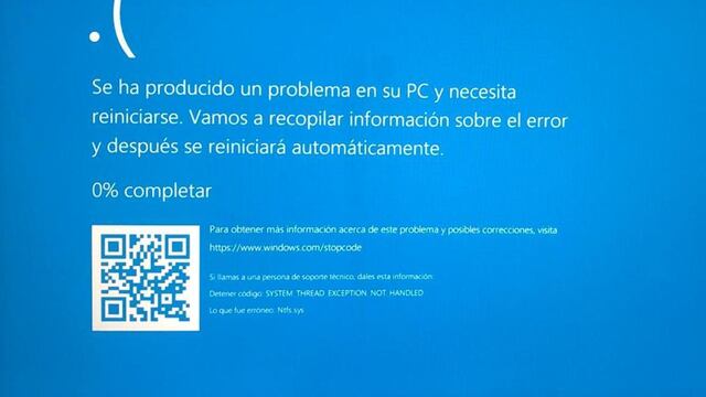 La solución a la pantalla azul de Windows tras su caída