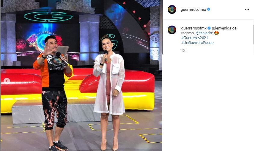 Post en Instagram; Tania Rincón regresa a Guerreros 2021.