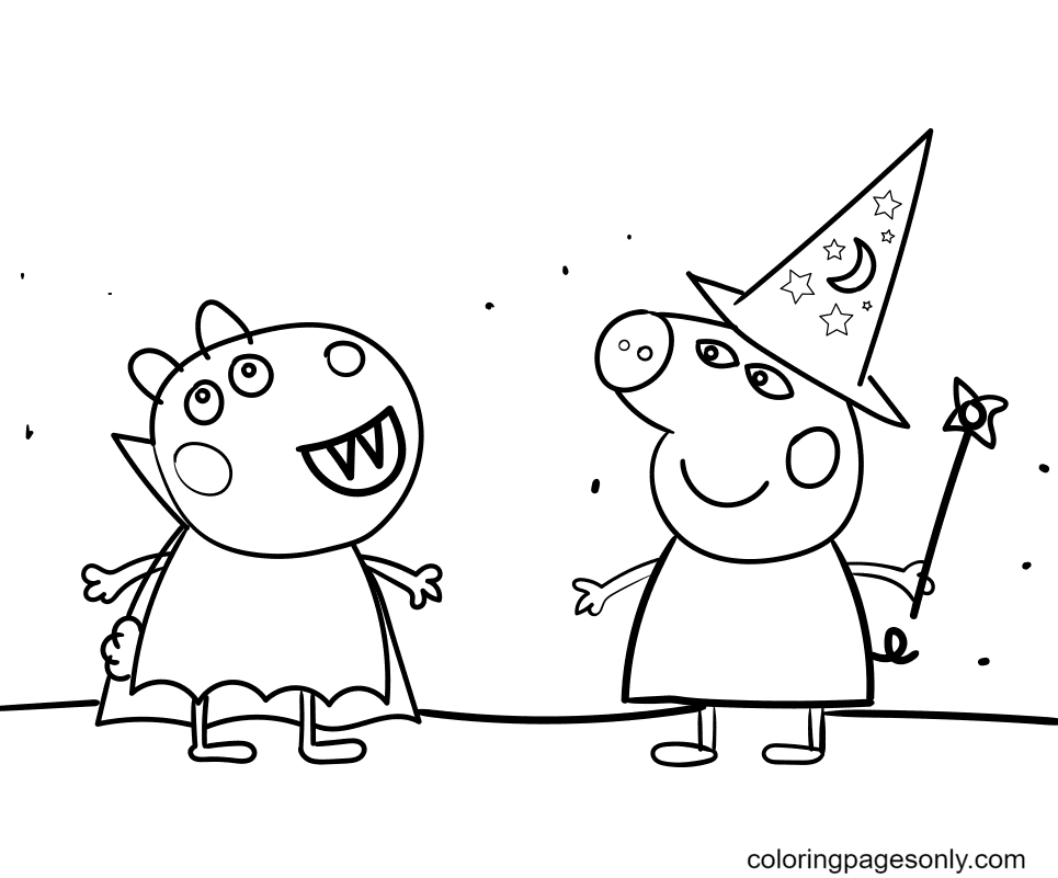Dibujos Peppa Pig Halloween para colorear: 12 terroríficas plantillas para imprimir