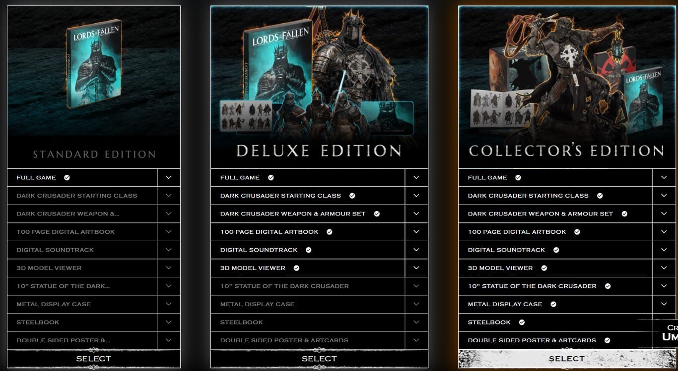 Ediciones de Lords of the Fallen