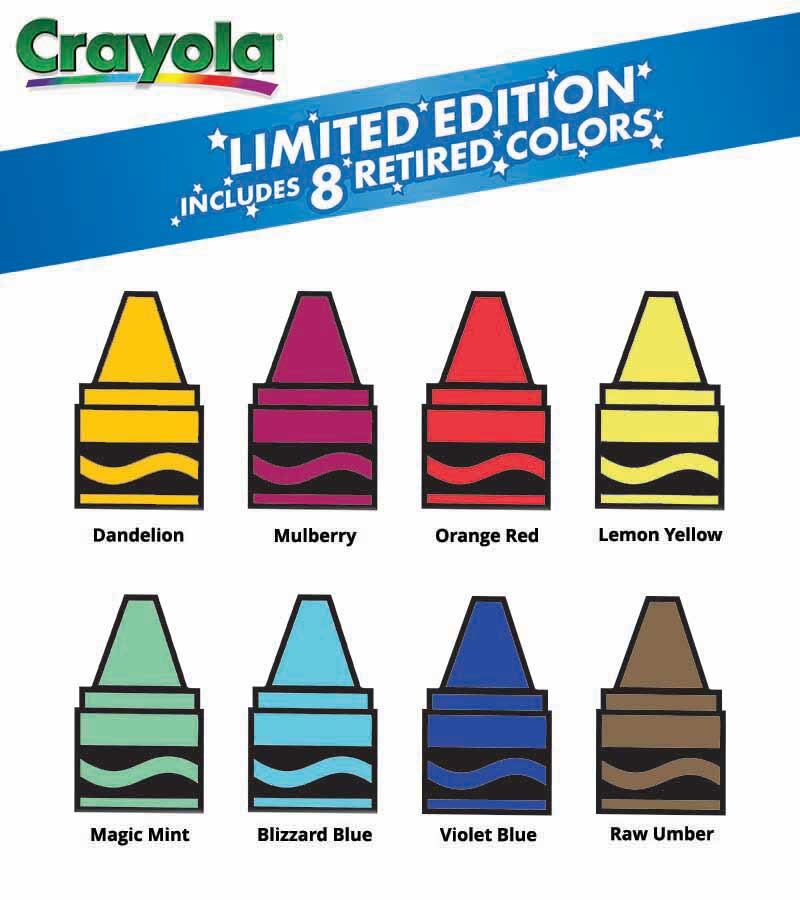 Crayola lanzará 8 colores descontinuados en un set de edición especial