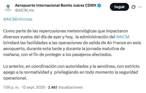 Pasajeros varados en el AICM protestan tras nueva cancelación de Air France