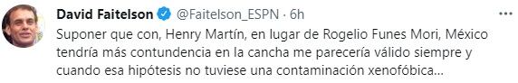 Críticas de David Faitelson a la Selección de futbol de México