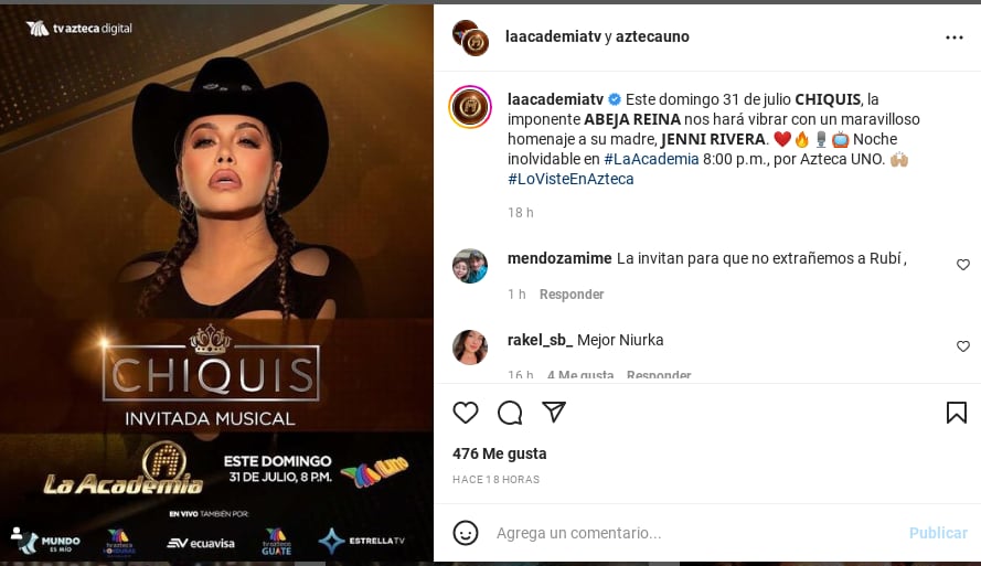 Chiquis Rivera le hará un homenaje a Jenni Rivera