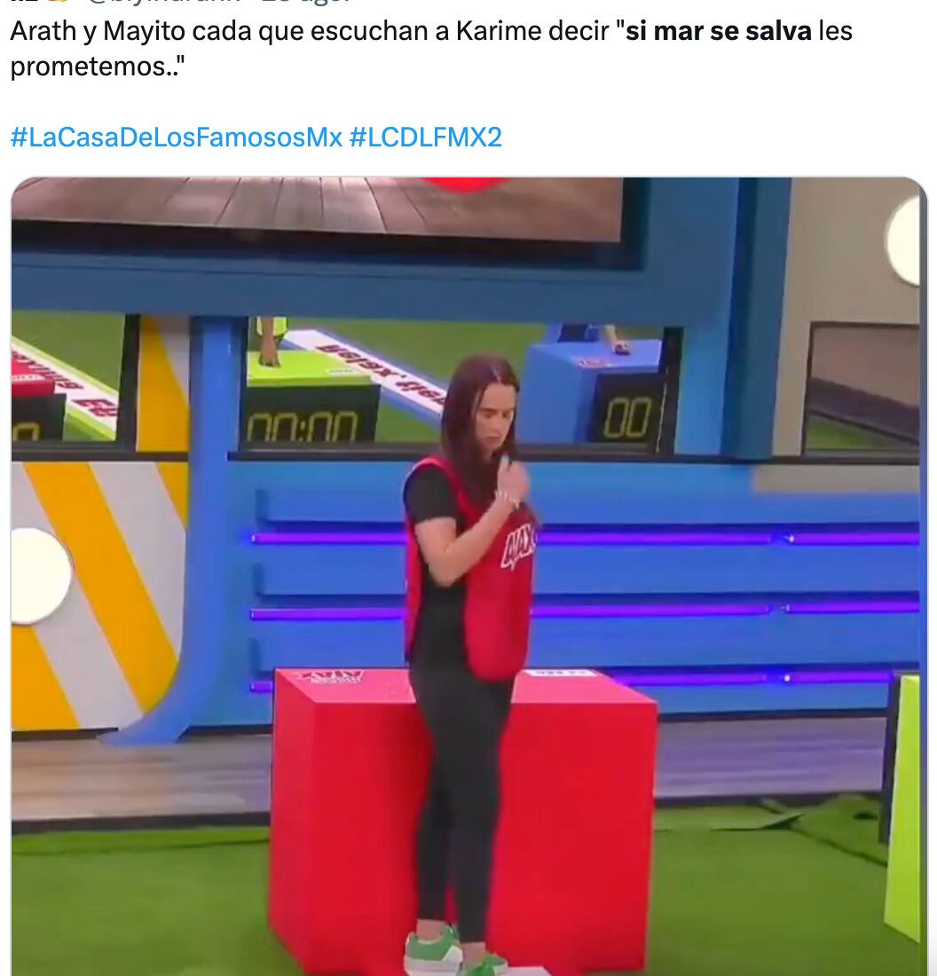 Karime Pindter inspira memes de "si mar se salva" en La Casa de los Famosos México 2024