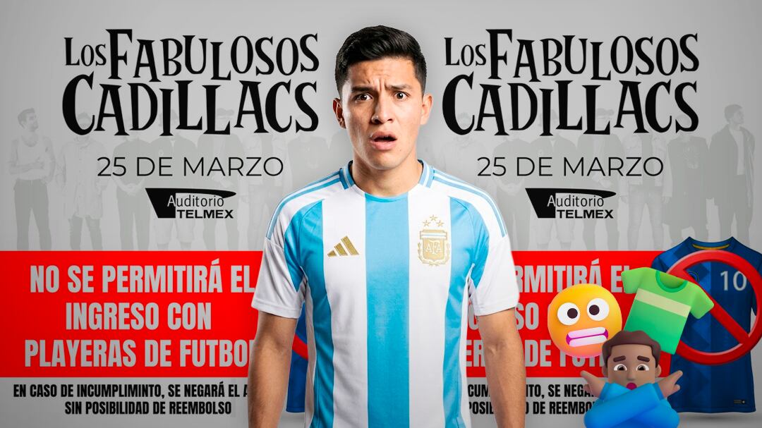 Telmex veta playeras de futbol en concierto de Cadillacs