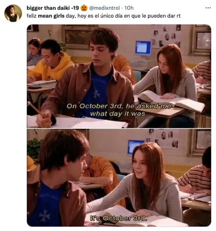 Memes del 3 de octubre porque Mean Girls