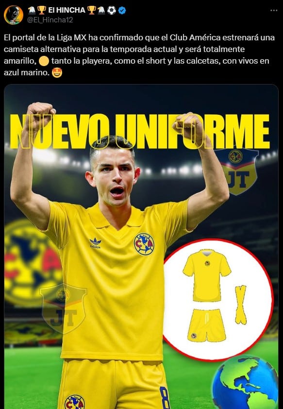 Liga MX revela en su página el jersey alternativo del América