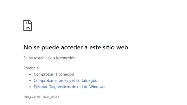 Mensaje de error en página de Mexicana de Aviación