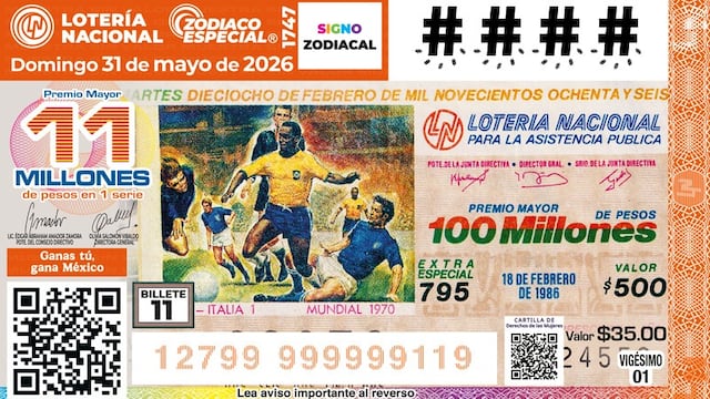 Lotería Nacional lanza cachitos de México 1970 y Argentina 1978 para el Zodiaco Especial.