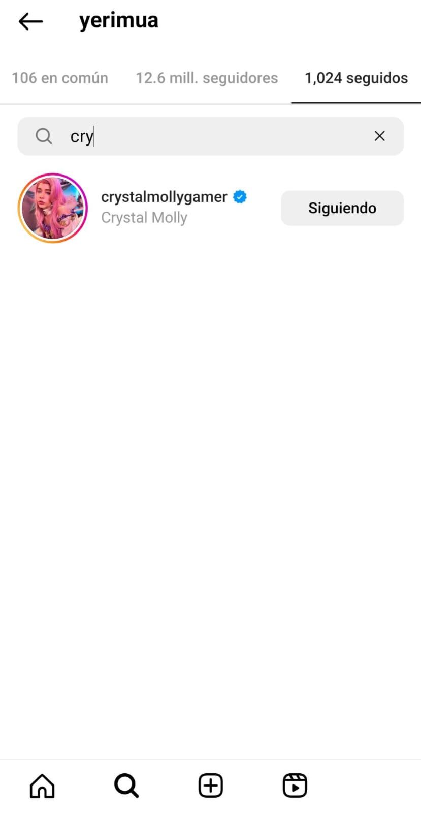 Yeri Mua deja de seguir a Cry en Instagram