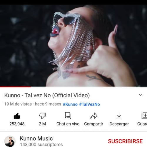 Kunno rompe record en YouTube