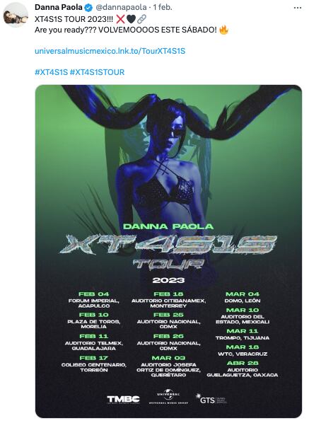 Danna Paola, Acapulco 'XT4S1S Tour'