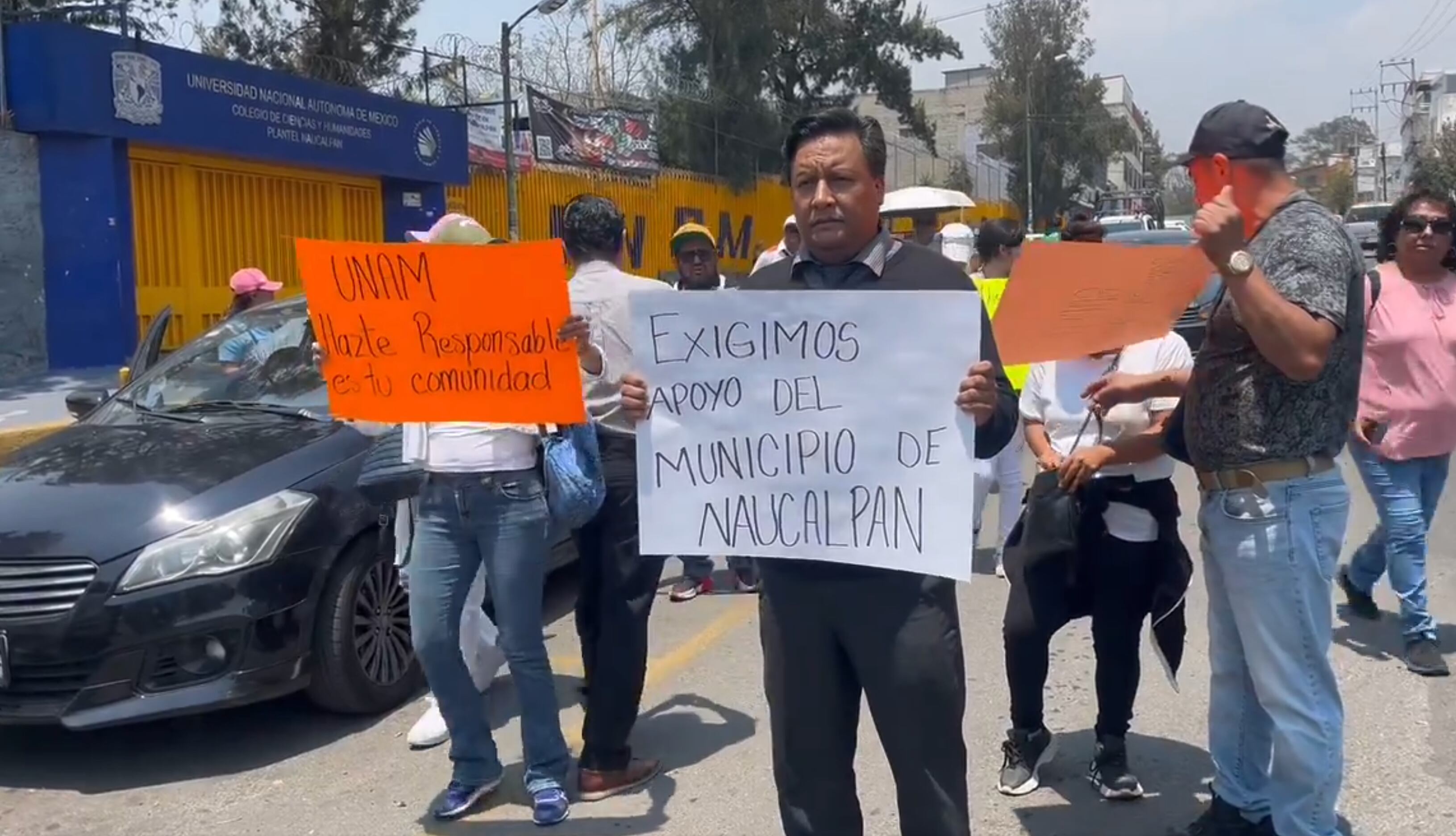 Protesta en CCH Naucalpan por muerte de Óscar Yael García Alarcón