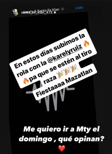 Santa Fe Klan sacará canción con Karely Ruiz.