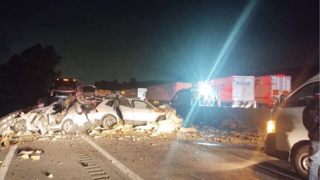Choque múltiple en autopista México-Puebla hoy 14 de junio