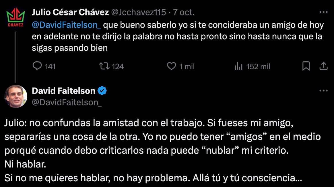 Julio César Chávez, con el corazón roto por culpa de David Faitelson: “Yo sí te consideraba un amigo”, le dice