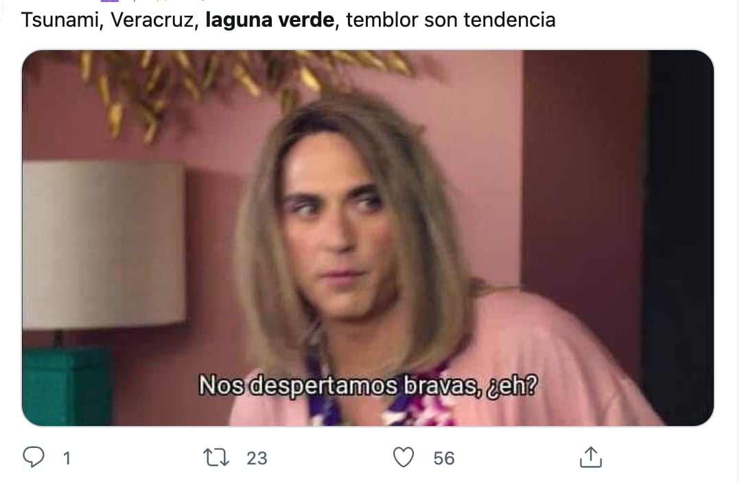 Meme sobre sismo en Veracruz