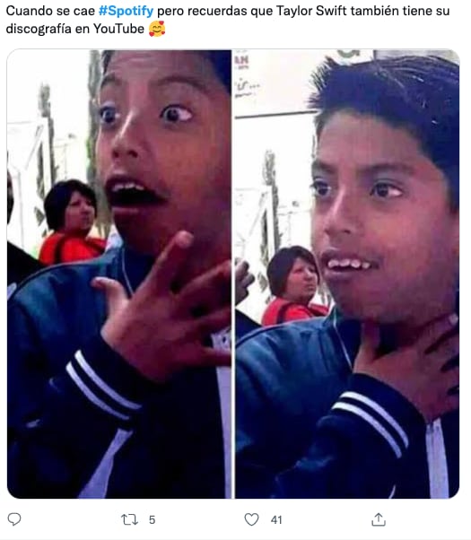 Memes de la caída de Spotify