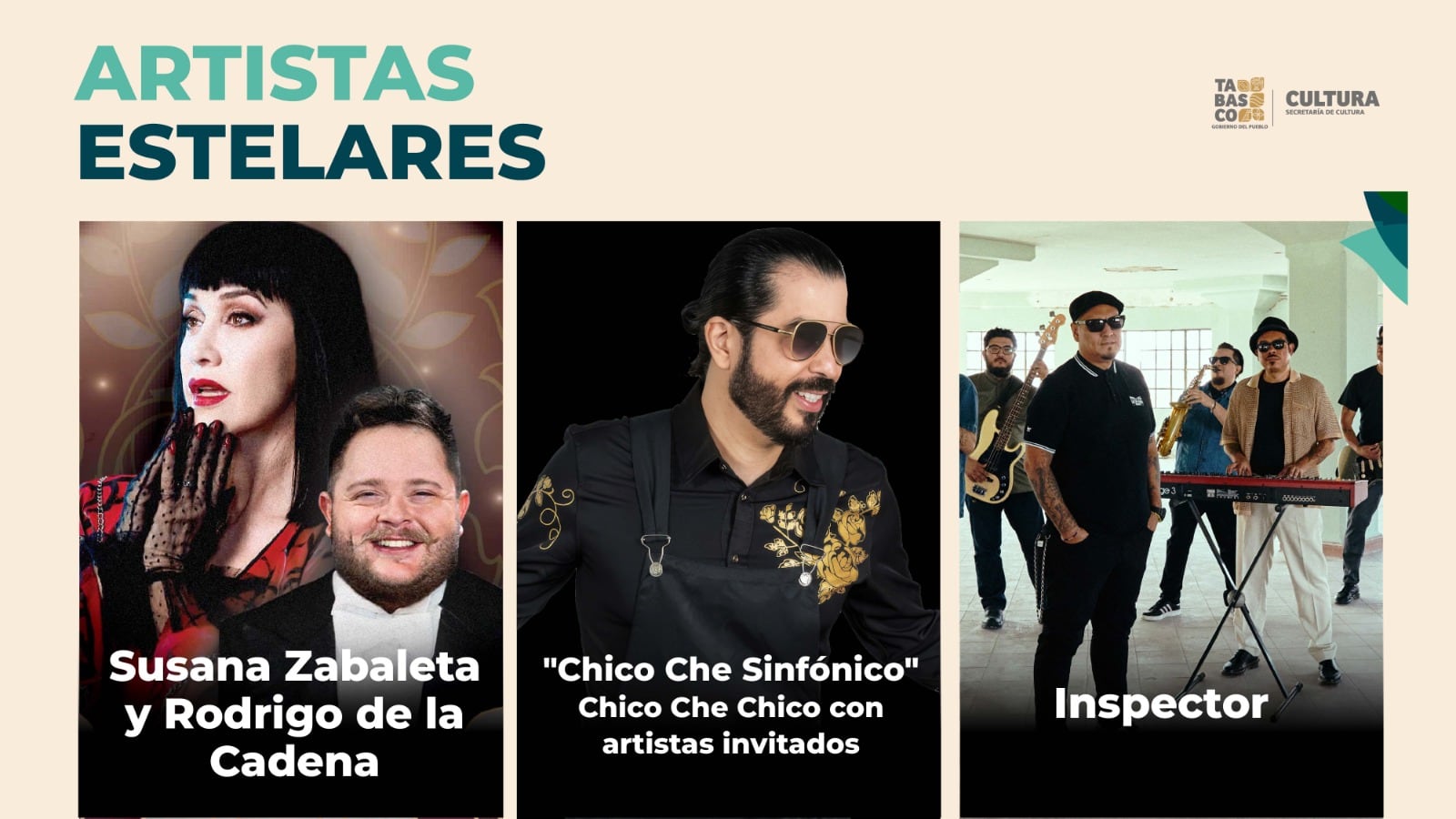 Festival Cultural CEIBA 2026 reunirá a Susana Zabaleta, Inspector y talento regional en Tabasco.